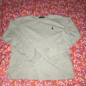 Grey long sleeve polo tee